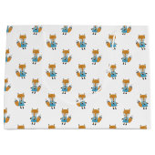 Forest Friends Fox All-Over Herhaalt Pattern Large Cadeautasje (Voorkant)