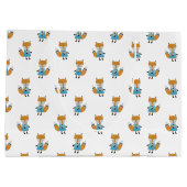 Forest Friends Fox All-Over Herhaalt Pattern Large Cadeautasje (Achterkant)