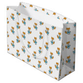 Forest Friends Fox All-Over Herhaalt Pattern Large Cadeautasje (Achterkant Gekanteld)