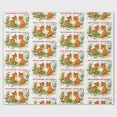 Forest Friends Fox Chickade Groet toevoegen Cadeaupapier (Vlak)