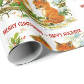 Forest Friends Fox Chickade Groet toevoegen Cadeaupapier (Rol Hoek)