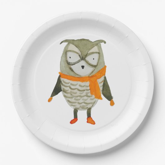 Forest Friends Owl Papieren Bordje (Voorkant)