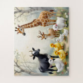 Forest Friends Puzzel – Leuke dierenbijeenkomst Legpuzzel (Verticaal)