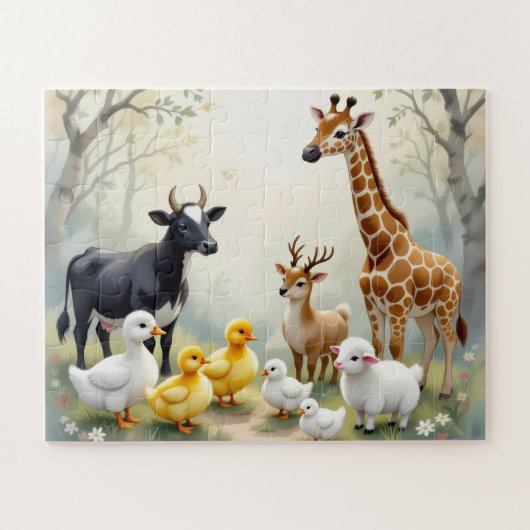 Forest Friends Puzzel – Leuke dierenbijeenkomst Legpuzzel (Horizontaal)