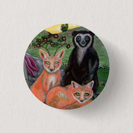Forest Friends Ronde Button 3,2 Cm (Voorkant)