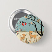 Forest Friends Ronde Button 5,7 Cm (Voorkant /achterkant)