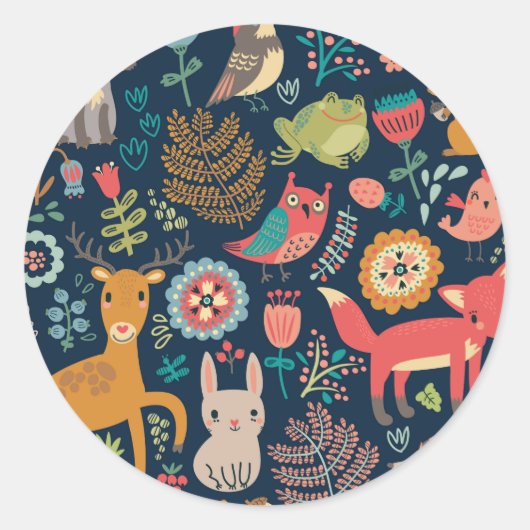 Forest Friends Ronde Sticker (Voorkant)