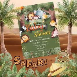 Forest Friends Safari Animals Baby shower Kaart