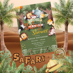 Forest Friends Safari Animals Baby shower Kaart