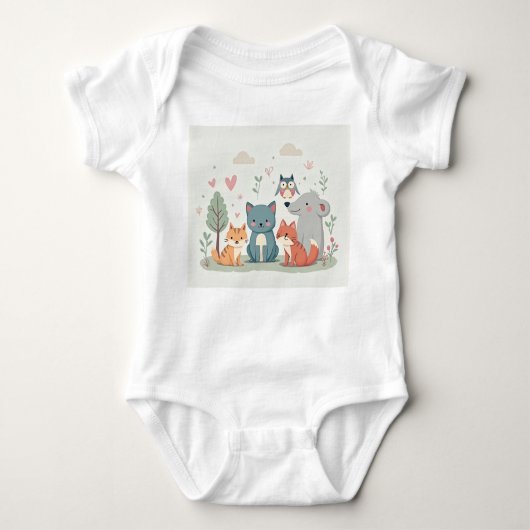 Forest Friends - Schattige Baby Romper (Voorkant)