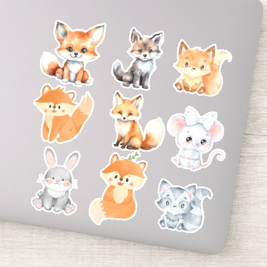 Forest Friends: Schattige boswezens Sticke Sticker (Detail)