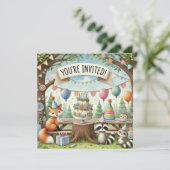 FOREST FRIENDS VERJAARDAG UITNODIGING (Staand voorkant)