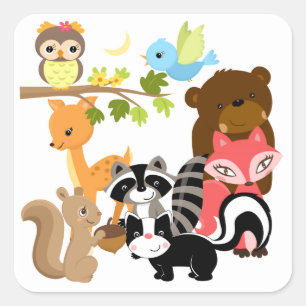 Forest Friends Vierkante Sticker