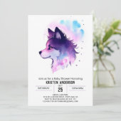 Forest Friends wachten op Wolf Baby shower Kaart (Staand voorkant)