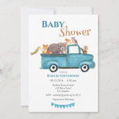 Forest Friends Waterverf Blue Baby shower Kaart (Voorkant)