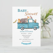Forest Friends Waterverf Blue Baby shower Kaart (Staand voorkant)