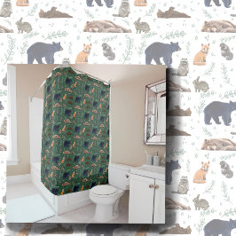 Forest Friends Wild Animals Douchegordijn