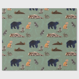 Forest Friends Wild Animals Wrapping Paper Cadeaupapier