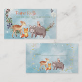 Forest Friends Winter Baby shower Diaper Raffle Informatiekaartje