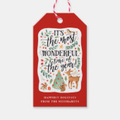 Forest Friends | wit | Vakantie Cadeaulabel (Voorkant)