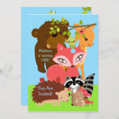 Forest Friends Woodland Aangepaste Uitnodiging (Voorkant / Achterkant)
