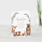 Forest Friends Woodland Baby shower Dank u Bedankkaart (Voorkant)