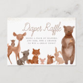 Forest Friends Woodland Baby shower Diaper Raffle Informatiekaartje (Voorkant)