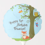 Forest Friends Woodland Cute 1st Birthday Party Ballon<br><div class="desc">Dit schattige thema van bosmvrienden is perfect voor je eerste verjaardagsfeestje! Geweldig voor een schattig kind geboren in de lente,  of een beetje dat van dieren houdt. Een eerste verjaardagsthema past bij een bos avontuur!</div>