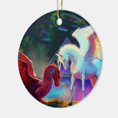 Forest Friends - Young Dragon and Young Pegasus Keramisch Ornament (Links)