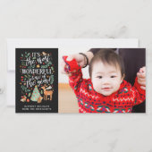 Forest Friends | Zwart | Foto Feestdagenkaart (Voorkant)