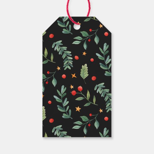 Forest Friends | Zwart | Vakantie Cadeaulabel (Achterkant)