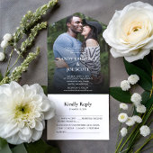 Forest Fun Foto Bruiloft All In One Uitnodiging