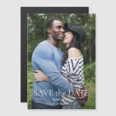 Forest Fun Photo Bruiloft Sla de datum op Magnetische Uitnodiging (Voorkant / Achterkant)