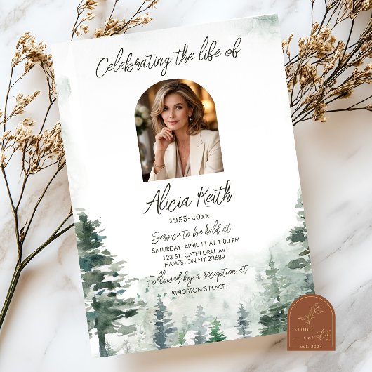 Forest Funeral Invitation Kaart