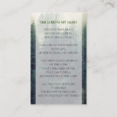 Forest Funeral Prayer Card, Memorial Prayer Card Visitekaartje (Achterkant)