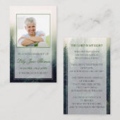 Forest Funeral Prayer Card, Memorial Prayer Card Visitekaartje (Voorkant / Achterkant)