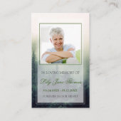 Forest Funeral Prayer Card, Memorial Prayer Card Visitekaartje (Voorkant)
