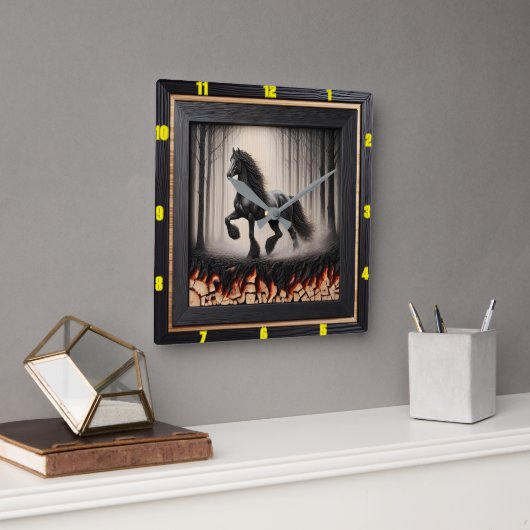 Forest Gallop: Gepersonaliseerde Friese verkoolde  Vierkante Klok (Kantoor)