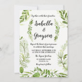 Forest Garden Wild Wreath Wedding Invitation Kaart (Voorkant)