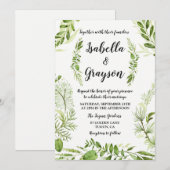 Forest Garden Wild Wreath Wedding Invitation Kaart (Voorkant / Achterkant)