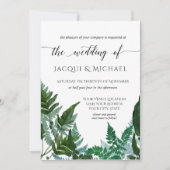 Forest Gathered Fern Foliage Waterverf Wedding Kaart (Voorkant)