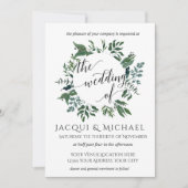 Forest Gathered Foliage Leaf krans bruiloft Kaart (Voorkant)