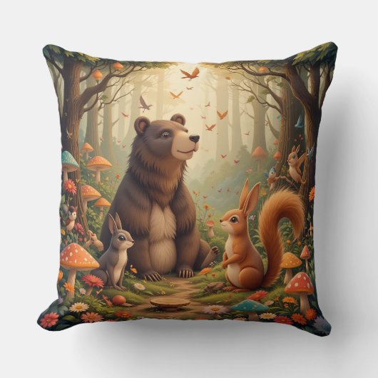 Forest Gathering van schattige dieren Kussen (Voorkant)