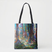 Forest Glas in lood Style Canvas tas (Voorkant)