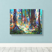 Forest Glas in lood Style Stretted Canvas (Insitu (Houten vloer))