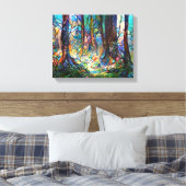 Forest Glas in lood Style Stretted Canvas (Insitu (Slaapkamer))