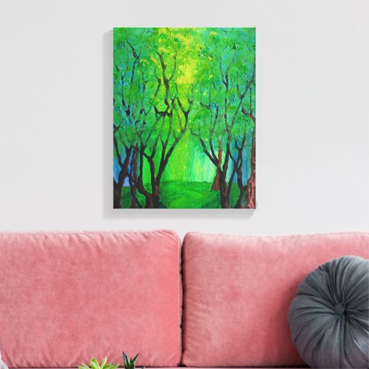 Forest Glow stretched canvas Print (Insitu (Woonkamer))