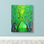 Forest Glow stretched canvas Print (Insitu (Houten vloer))