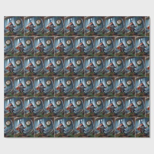 Forest Gnome op vijf uur tijd Cadeaupapier (Vlak)