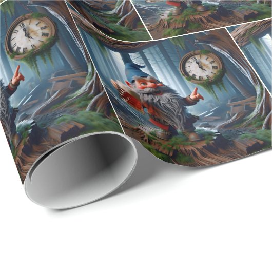Forest Gnome op vijf uur tijd Cadeaupapier (Rol Hoek)